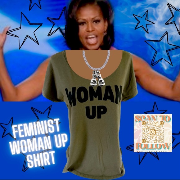 Reclaimed Vintage Tops - FEMINIST WOMAN UP GRAPHIC TSHIRT